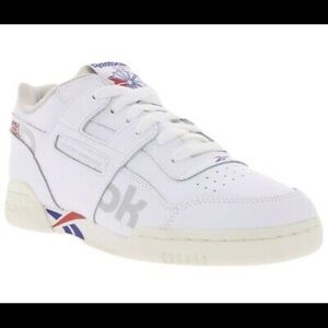 Reebok Workout Plus Men's Sneakers White Blue Red Size 10.5